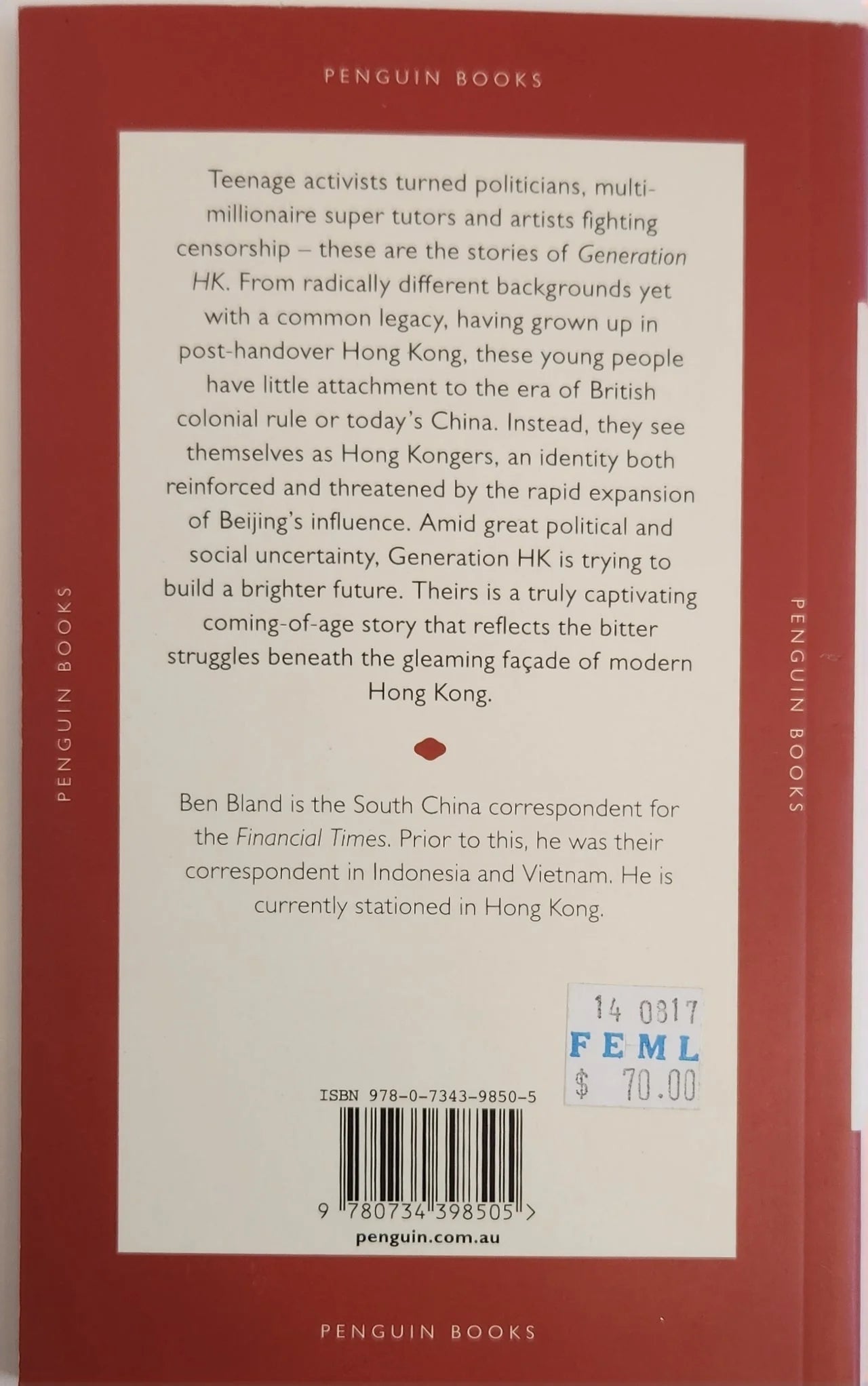 Generation HK: Seeking Identity in China's Shadow: Penguin Specials - Oakmont Books