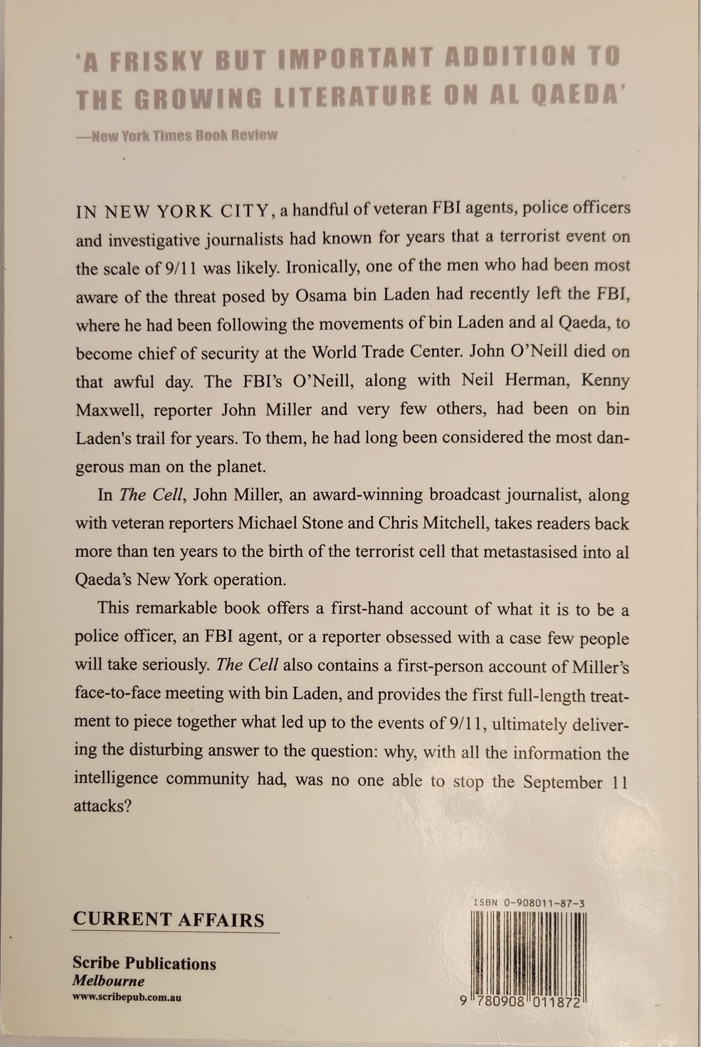 The Cell: Inside the 9/11 Plot, and Why the FBI and CIA Failed to Stop It - My Store