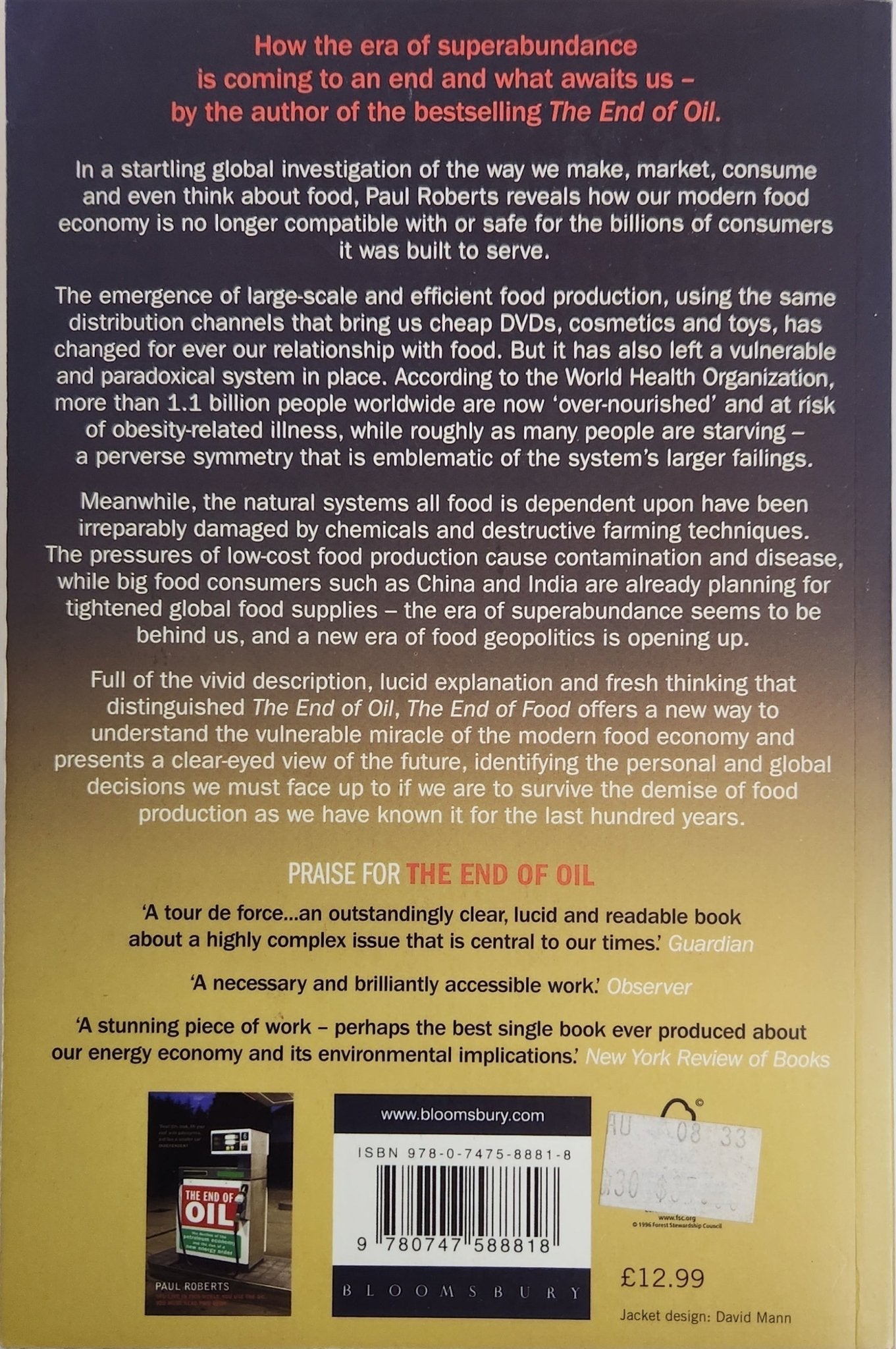 The End Of Food. The Coming Crisis in the World Food Industry - My Store