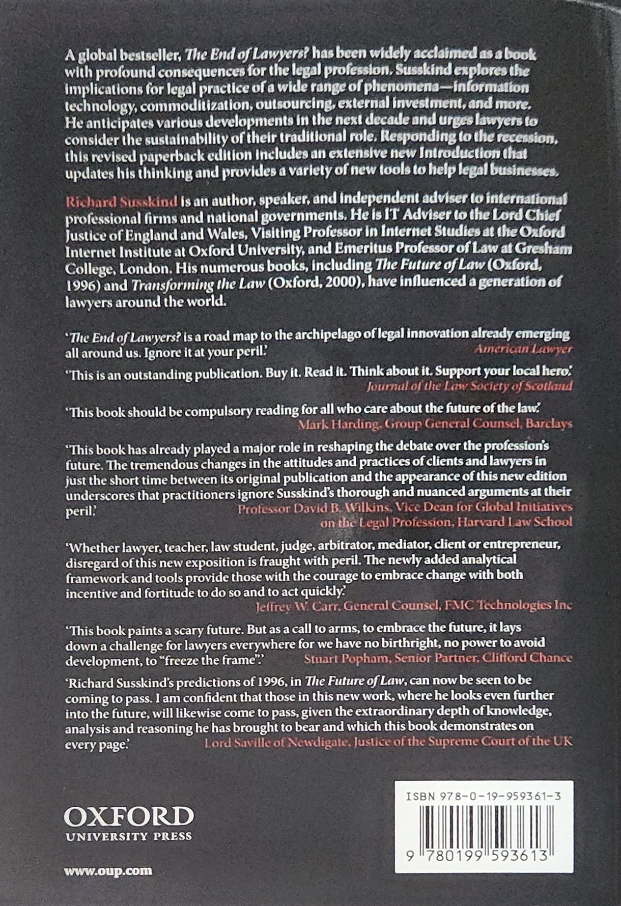 The End of Lawyers? Rethinking the nature of legal services - Oakmont Books