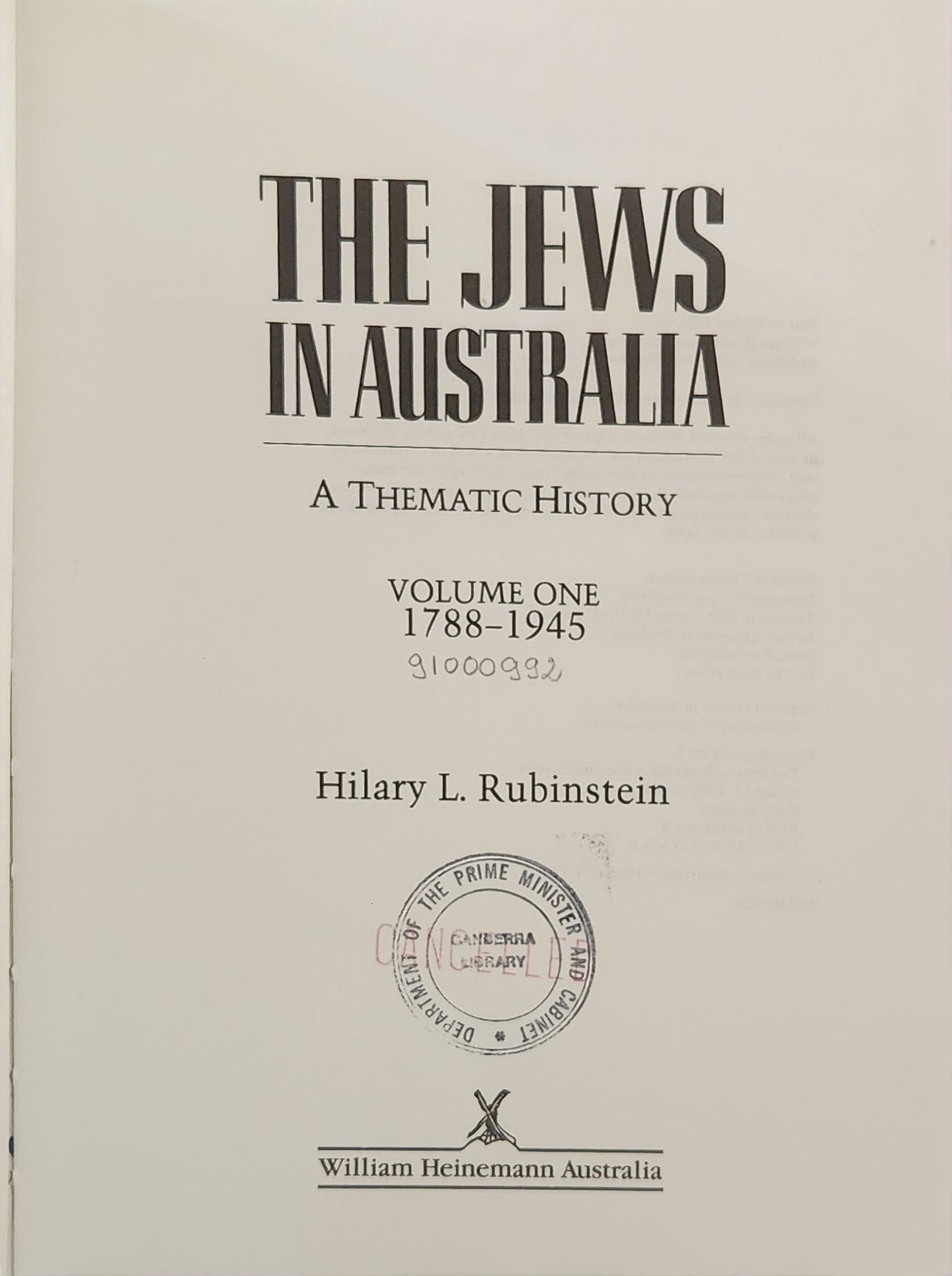 The Jews in Australia - Oakmont Books