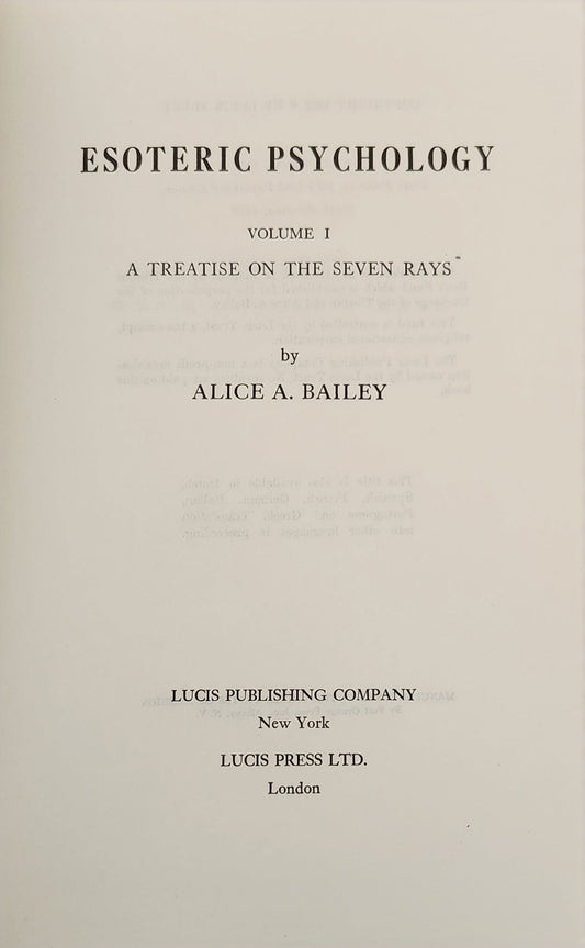 Esoteric Psychology: Volume 1 - Oakmont Books