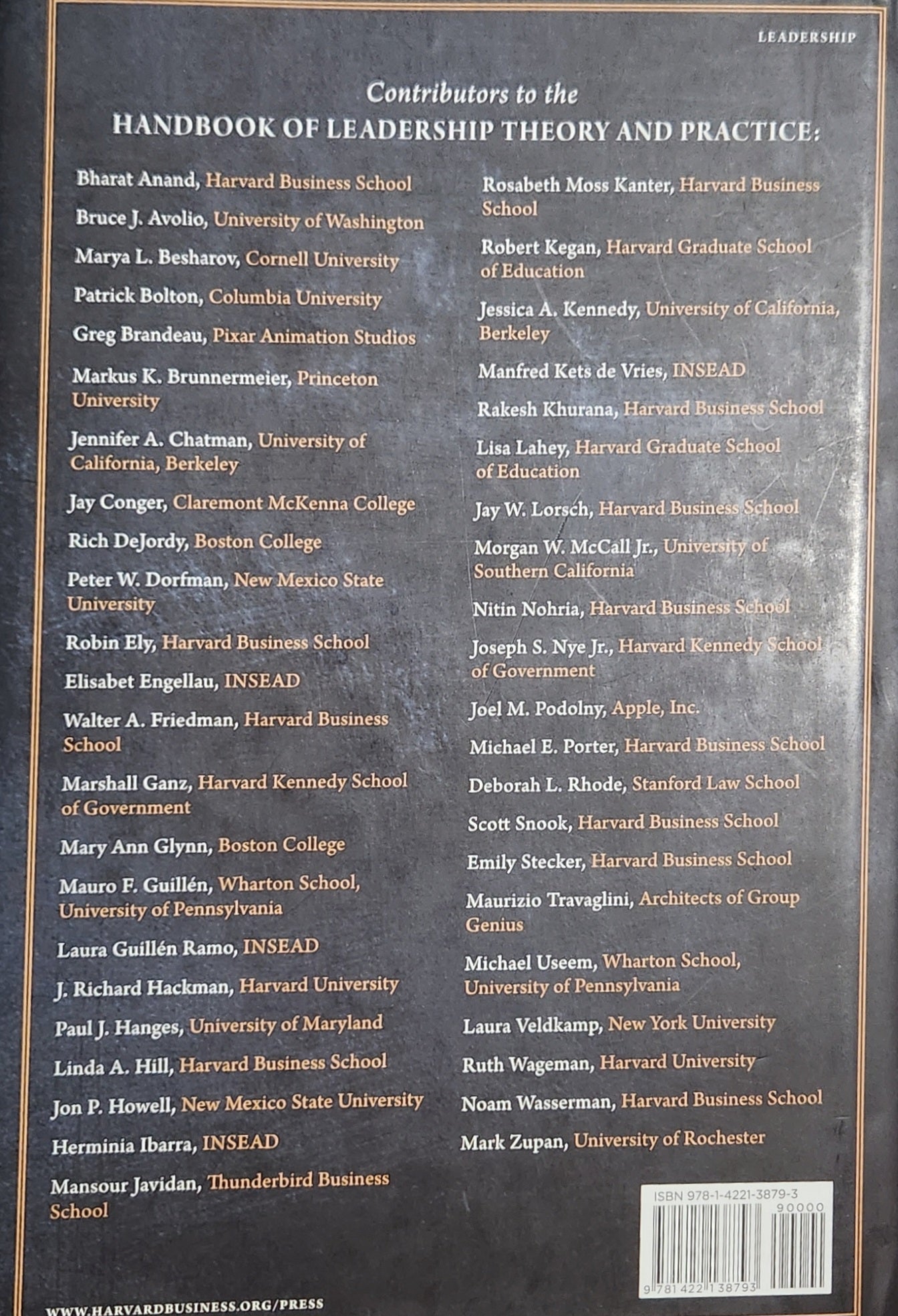 Handbook of Leadership Theory and Practice: A Harvard Business School Centennial - Oakmont Books