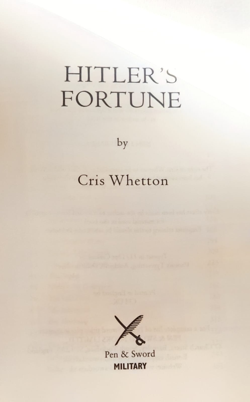 Hitler's Fortune (1st EDITION) - Oakmont Books