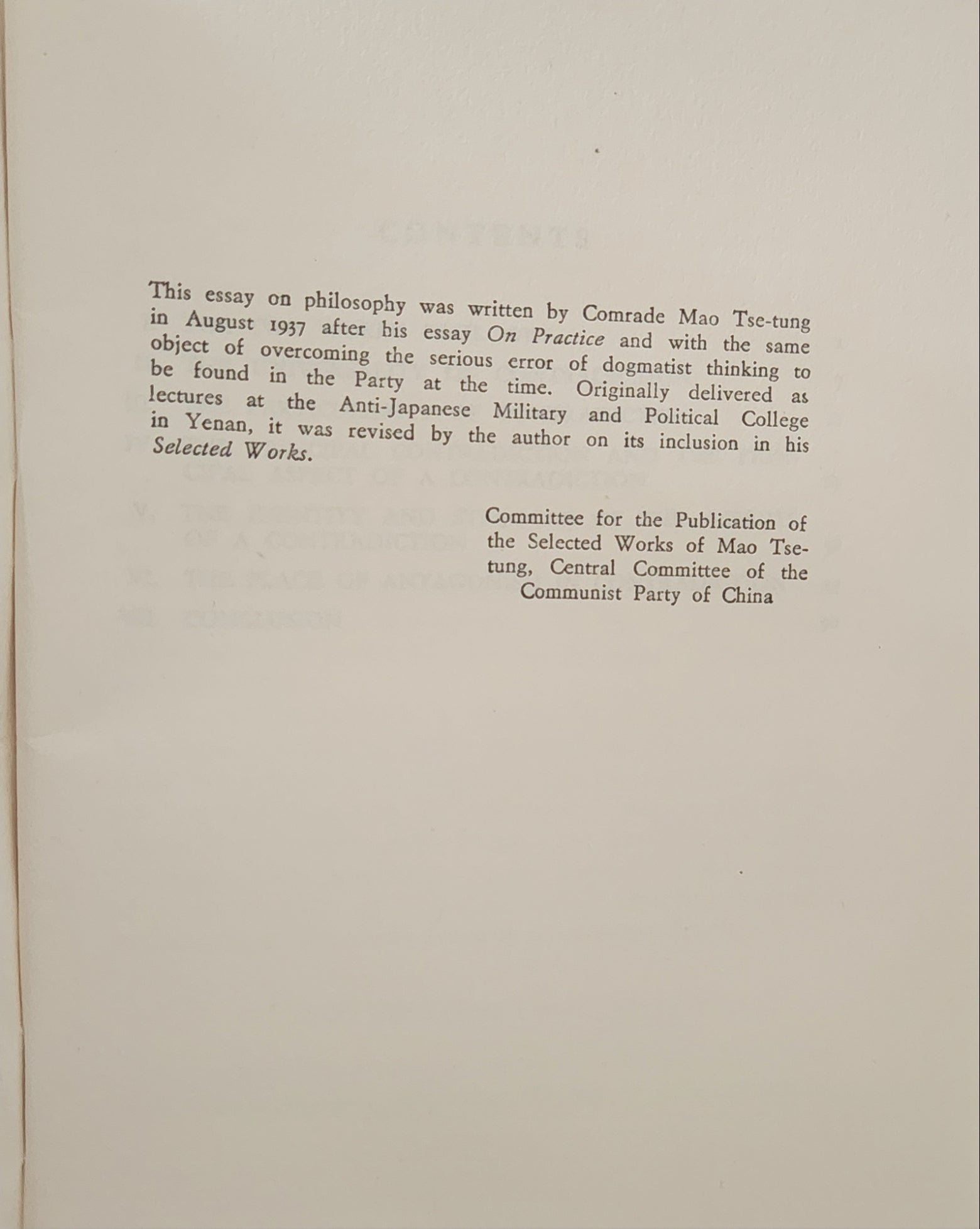 Mao Tse - Tung (Zedong) Writings (RARE) - Oakmont Books