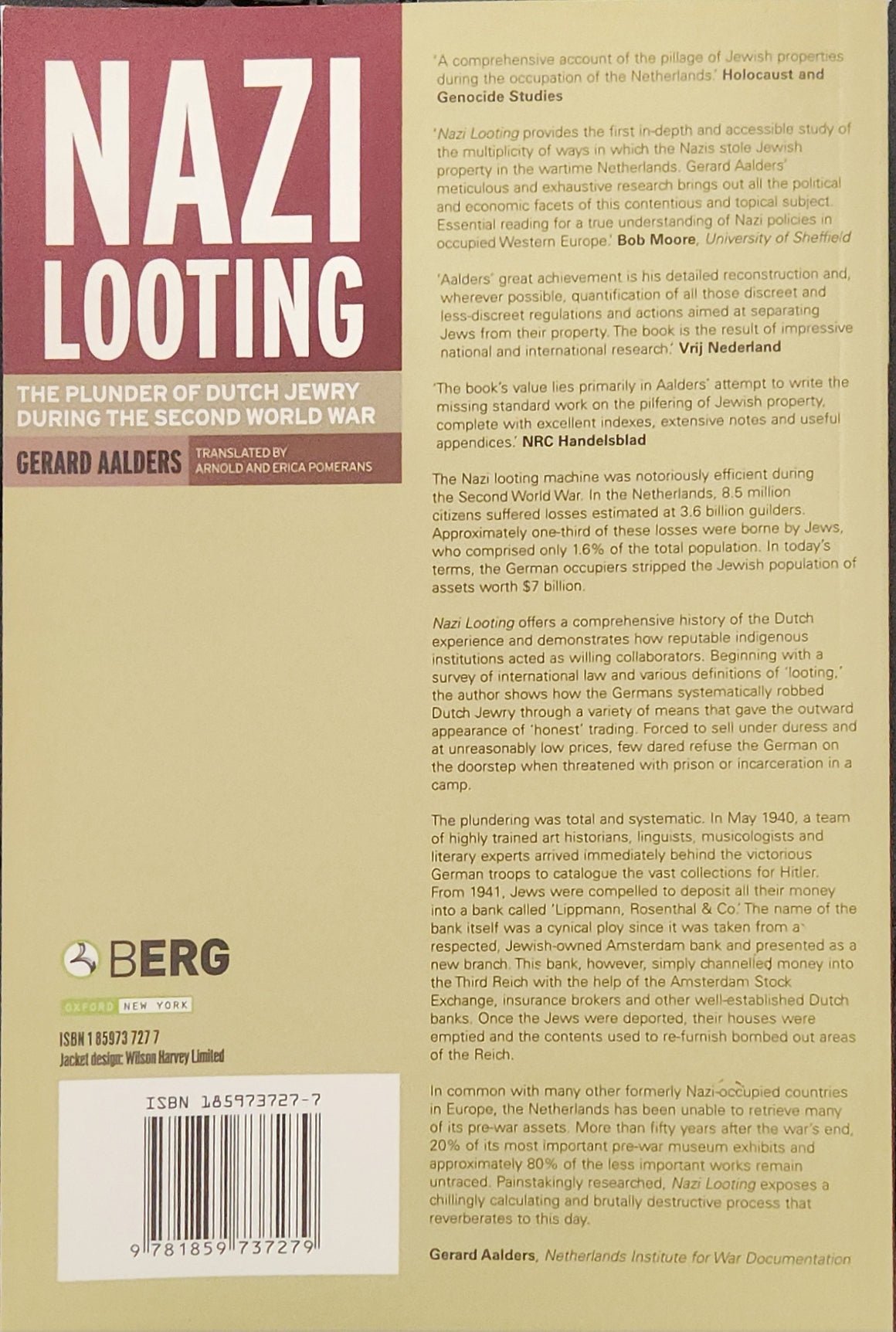 Nazi Looting: The Plunder of Dutch Jewry during the Second World War (RARE) - Oakmont Books