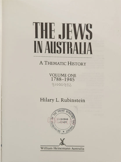 The Jews in Australia - Oakmont Books