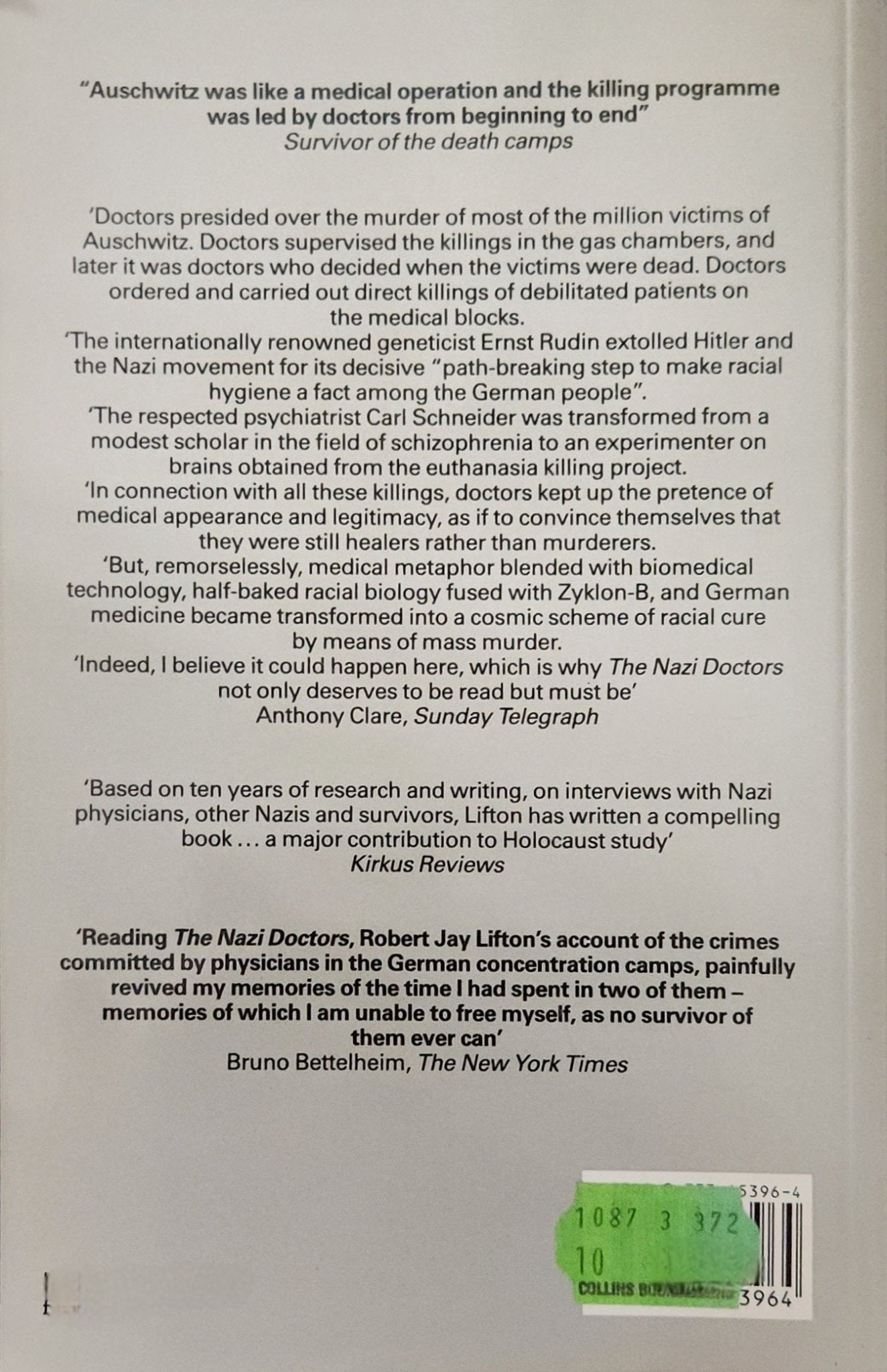 The Nazi Doctors: A Study of the Psychology of Evil (VERY RARE) - Oakmont Books