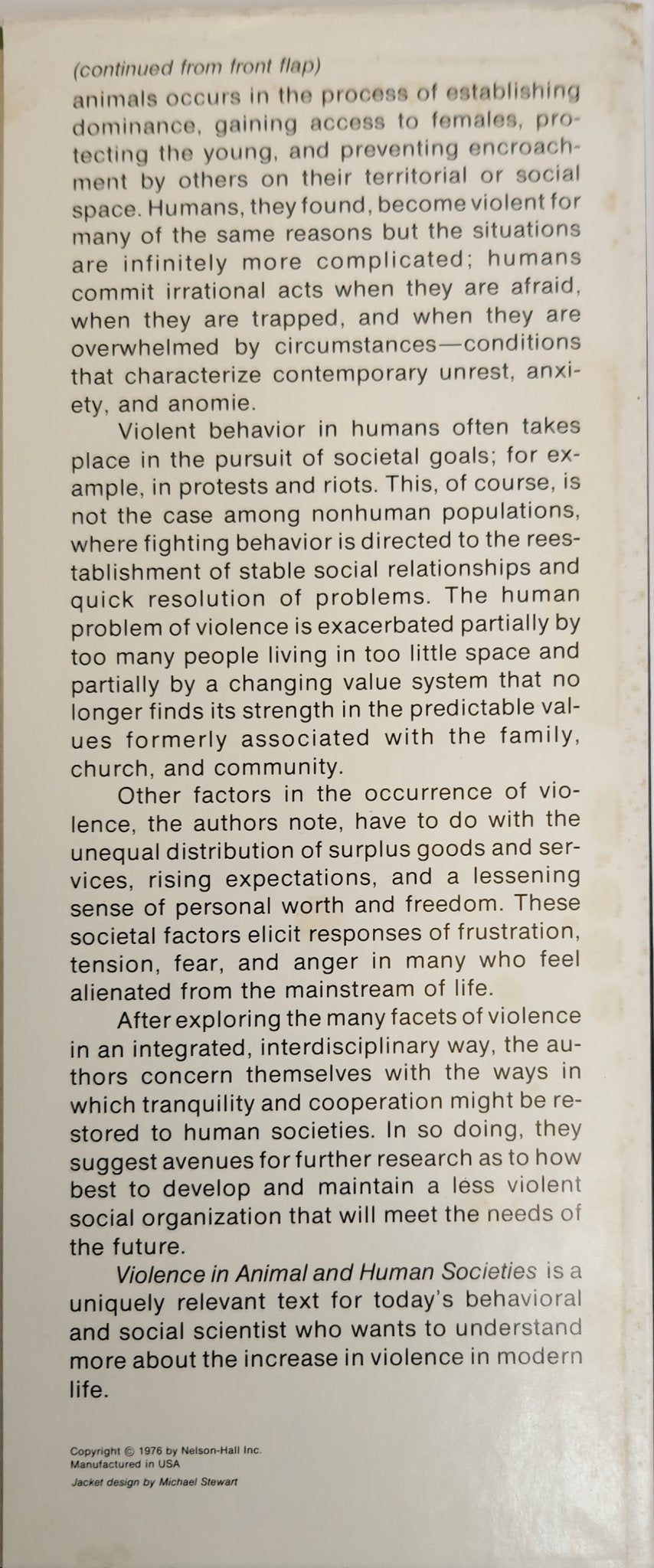 Violence in Animal and Human Societies - My Store